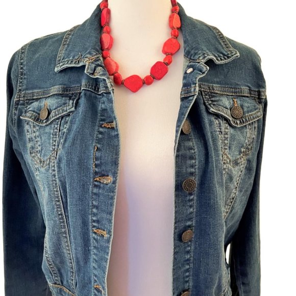 Refuge Medium/Dark Wash Jean Jacket  Size Medium - Picture 10 of 11